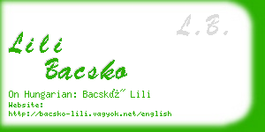 lili bacsko business card